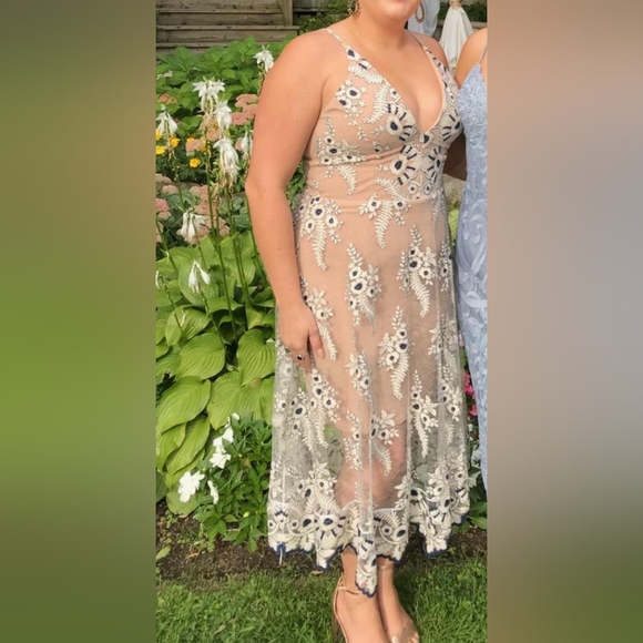 Dress The Population Midi Lace Dress - Picture 1 of 6